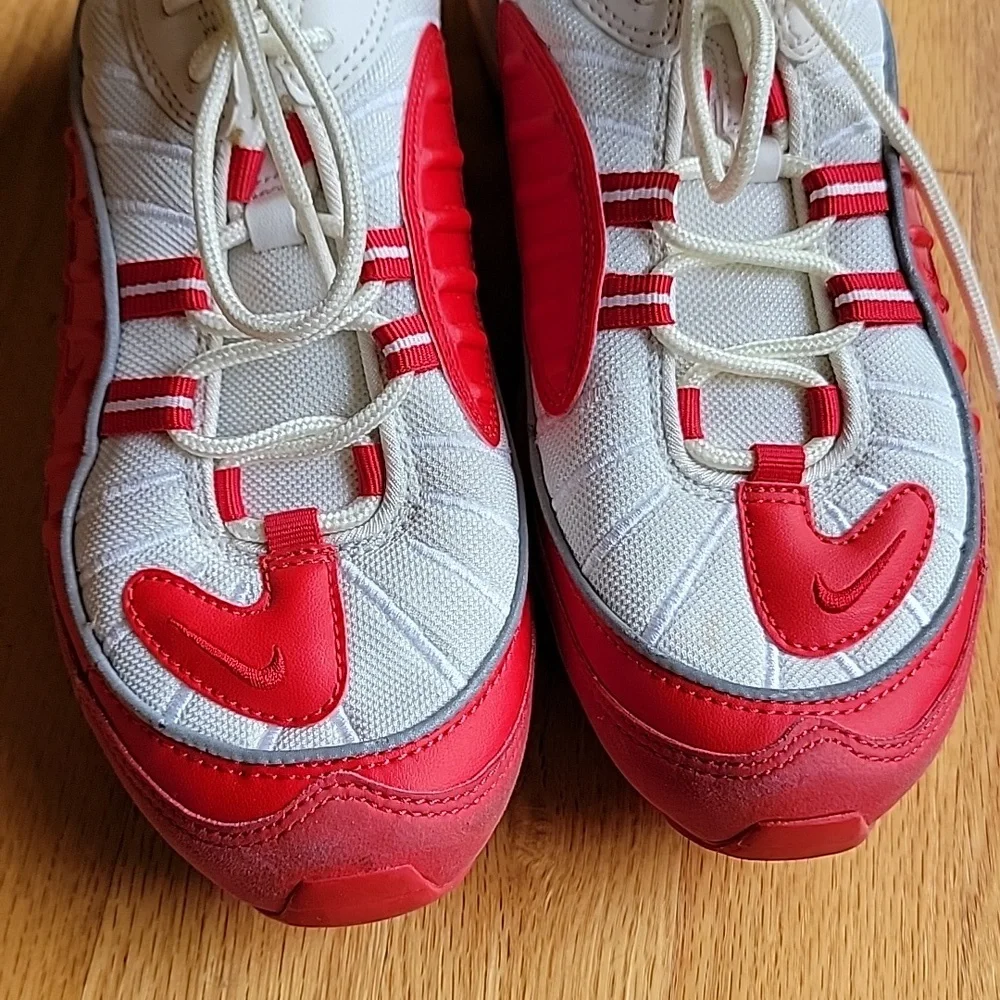 Nike Air Max Red White Youth Unisex Sneaker Leather & Mesh Upper